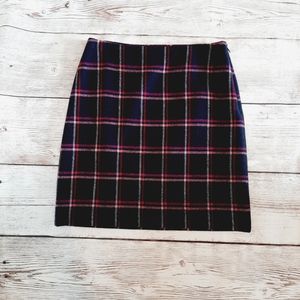 TALBOTS WOOL WINDOWPANE PLAID MINI SKIRT 6